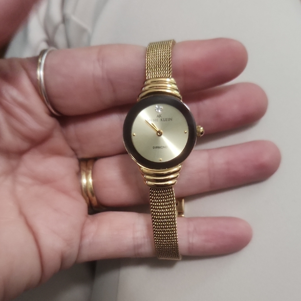 Anne Klein Gold-Tone Mesh Bracelet Watch - Picture 4 of 7